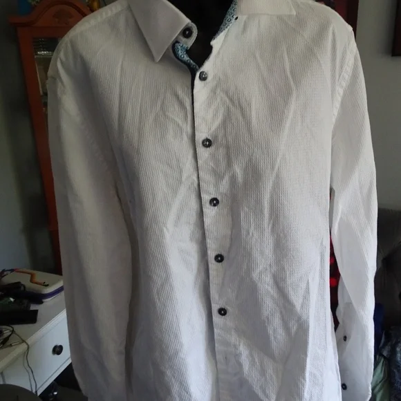 STONE ROSE WAFFLE TEXTURE DRESS SHIRT - Picture 2 of 2